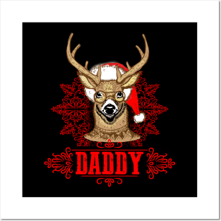 Christmas Deer Daddy Reindeer Father Posters and Art